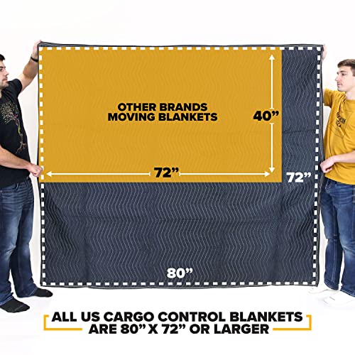 US Cargo Control 96"x80" Extra Large Sound Dampening Blanket with Grommets, Machine Washable, 12 Pounds