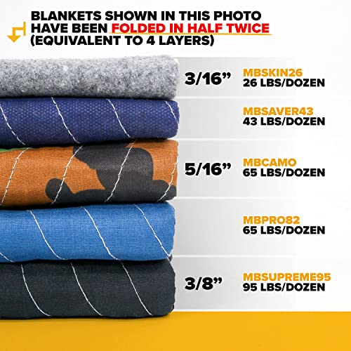 US Cargo Control 96"x80" Extra Large Sound Dampening Blanket with Grommets, Machine Washable, 12 Pounds