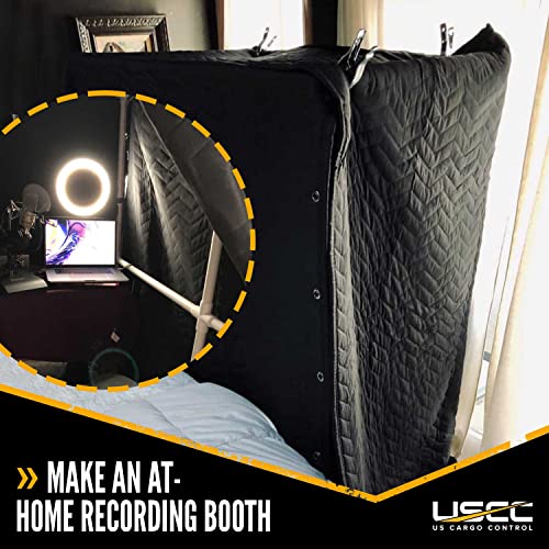 US Cargo Control 96"x80" Extra Large Sound Dampening Blanket with Grommets, Machine Washable, 12 Pounds