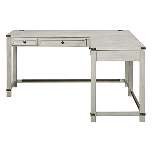 Rustic L-Shape Office Desk with Power Port