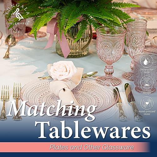 Set of 6 Vintage Pink Wine Glasses