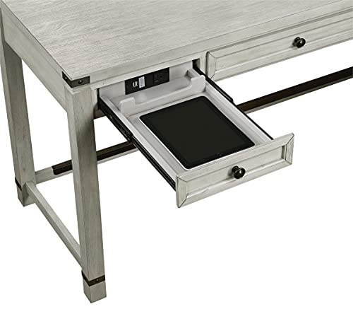 Rustic L-Shape Office Desk with Power Port