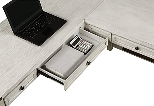 Rustic L-Shape Office Desk with Power Port