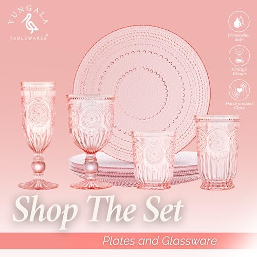 Set of 6 Vintage Pink Wine Glasses