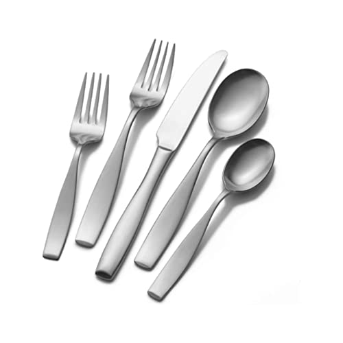 Mikasa Satin Loft 18/10 Stainless Steel Serving Utensil, 65-Piece Flatware Set, Service for 12