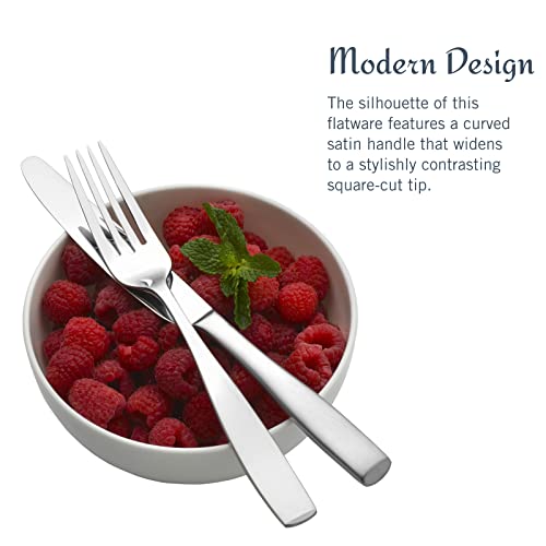 Mikasa Satin Loft 18/10 Stainless Steel Serving Utensil, 65-Piece Flatware Set, Service for 12