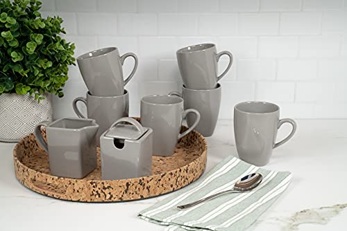 10 Strawberry Street Nova Square 40 pc Dinnerware Set, Gray