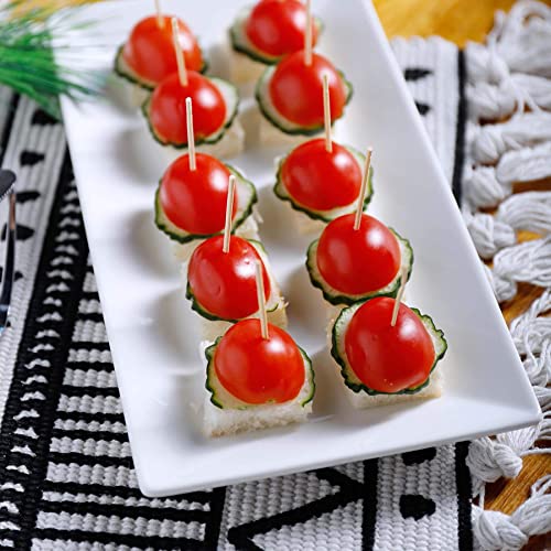 Krockery Porcelain Serving Plates, Rectangular Serving Trays for Parties - 9.8 Inch, White, Set of 4
