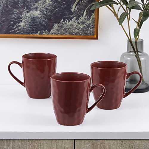 Stone lain Gold Halo Porcelain Dinnerware Set, 32-Piece Service for 8, Burgundy