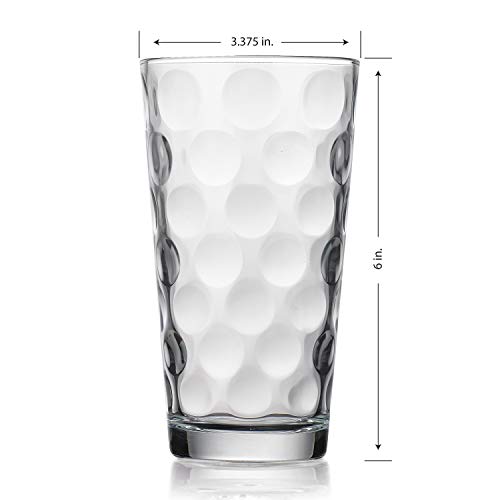 Home to Table HE Modern Drinking Glasses Set, 12-Count Galaxy Glassware, Includes 6 Cooler Glasses (17oz) 6 DOF Glasses(13oz) 12-piece Elegant Glassware Set