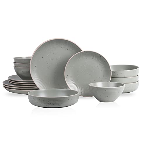 Stone lain Lauren Stoneware Dinnerware Set, 16-Piece Service for 4, Green