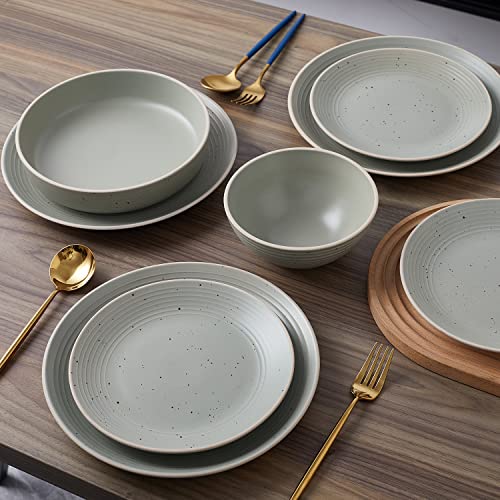Stone lain Lauren Stoneware Dinnerware Set, 16-Piece Service for 4, Green