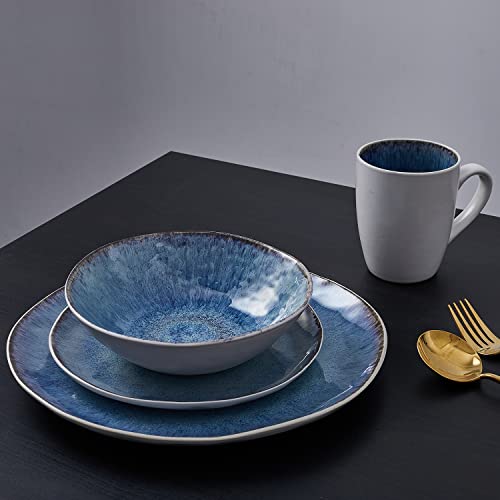 Stone lain Romy Stoneware Dinnerware Set, 32-Piece Service for 8, Blue
