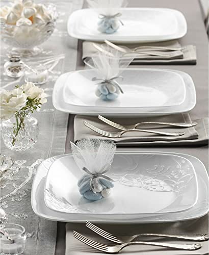 CORELLE Boutique Cherish Embossed Square 16-pc Set