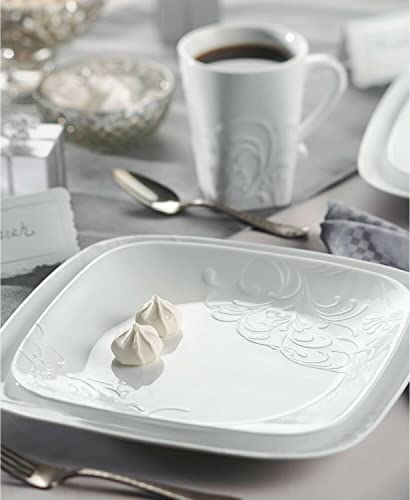 CORELLE Boutique Cherish Embossed Square 16-pc Set