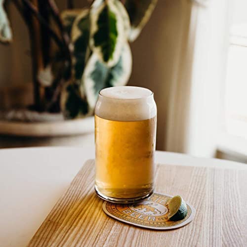 Le'raze Drinking Glasses Set of 10 - Can Shaped Mint Julep Glass Cups, 16oz Iced Tea Ice Coffee Glasses, Tumbler Cup, Clear Cocktail Whiskey Soda Water Beer Glasses