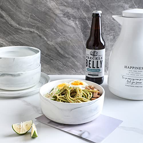Stone Lain Marble Porcelain Dinnerware Set, 32 Piece Service for 8, Matte Gray