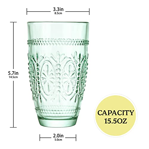 Set of 4 Vintage Colored Drinking Glasses