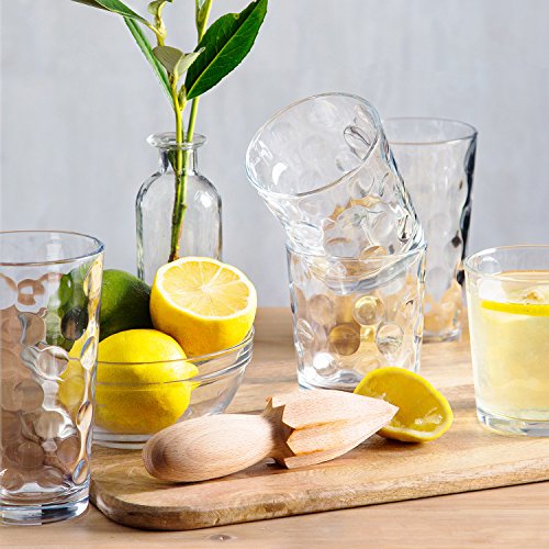 Home Essentials & Beyond Glassware Set 18 Piece Mixed Drinkware. Set of 6 Glass Tumblers 17 oz, Set of 6 Rock 13 oz. and Set of 6 Juice 7 oz Glass Cups Drinking Glasses.