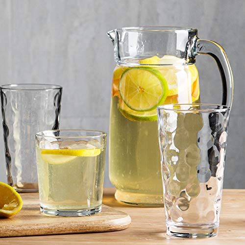 Home Essentials & Beyond Glassware Set 18 Piece Mixed Drinkware. Set of 6 Glass Tumblers 17 oz, Set of 6 Rock 13 oz. and Set of 6 Juice 7 oz Glass Cups Drinking Glasses.