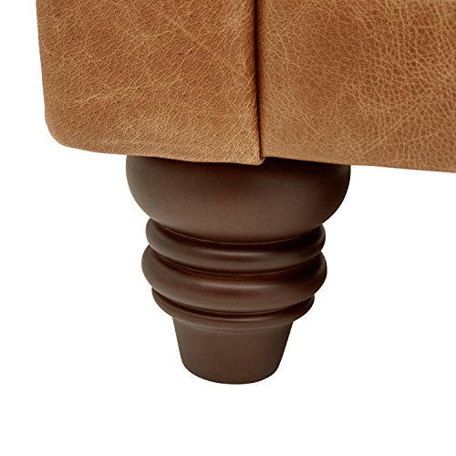 Amazon Brand - Stone & Beam Bradbury Chesterfield Tufted Leather Sofa Couch, 92.9"W, Cognac