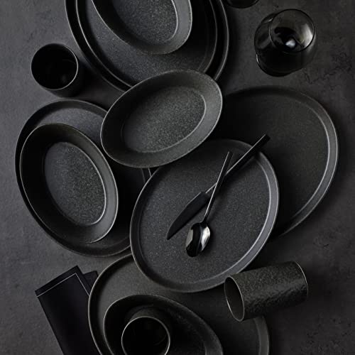 Stone by Mercer Project KATACHI Stoneware 32-Piece Dinnerware Set, Charcoal