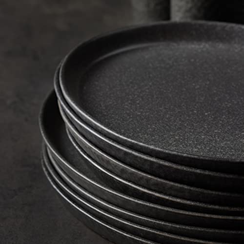 Stone by Mercer Project KATACHI Stoneware 32-Piece Dinnerware Set, Charcoal