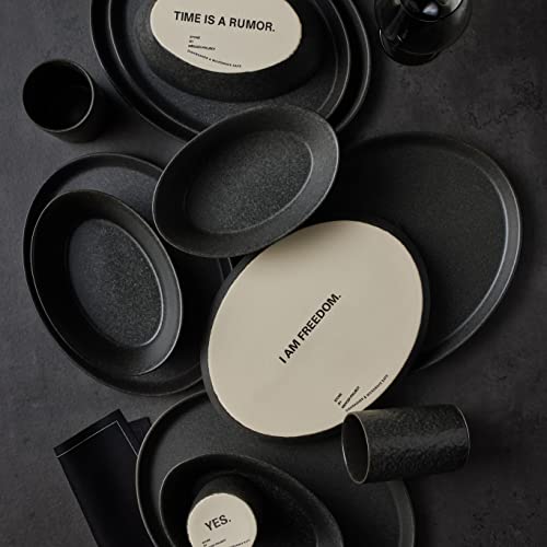 Stone by Mercer Project KATACHI Stoneware 32-Piece Dinnerware Set, Charcoal