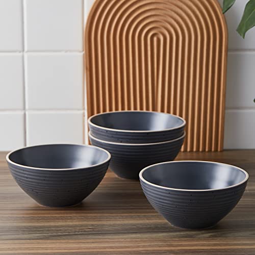 Stone lain Lauren Stoneware Dinnerware Set, 32-Piece Service for 8, Charcoal