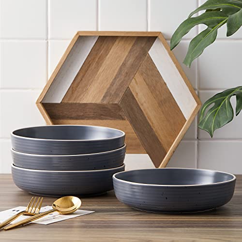 Stone lain Lauren Stoneware Dinnerware Set, 32-Piece Service for 8, Charcoal