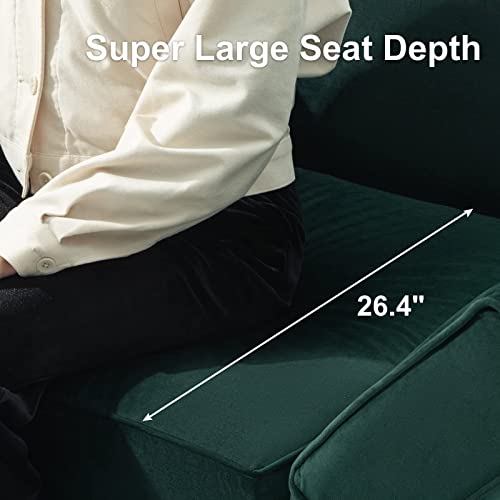 Belffin Modular Sectional Sofa with Storage Seat Oversized U Shaped Couch with Reversible Chaise Velvet Sofa Set with Ottoman Green