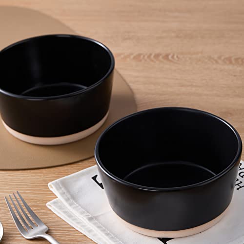 Stone Lain Jules Stoneware Round Dinnerware Set, Black,16-Piece Service for 4