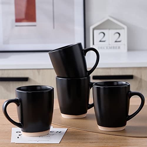Stone Lain Jules Stoneware Round Dinnerware Set, Black,16-Piece Service for 4