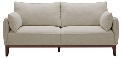 Amazon Brand – Stone & Beam Hillman Mid-Century Sofa Couch with Wood Base and Legs, 78"W, Ivory