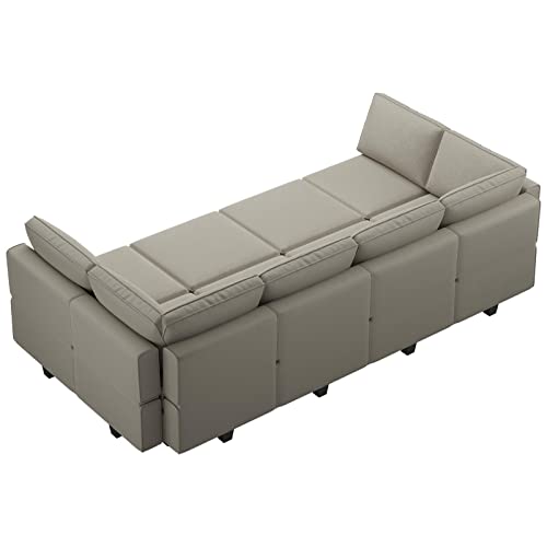Belffin Modular Sectional Sofa with Storage Chaises Sectional Sleeper Sofa Couch 8 Seat Sectional Sofa Bed Grey…