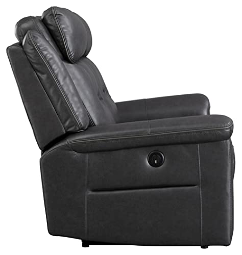 Signature Design by Ashley McAdoo Reclining Power Loveseat, 66"W x 38"D x 42"H, Black