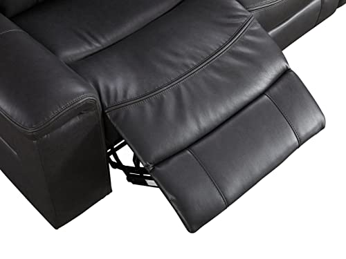 Signature Design by Ashley McAdoo Reclining Power Loveseat, 66"W x 38"D x 42"H, Black
