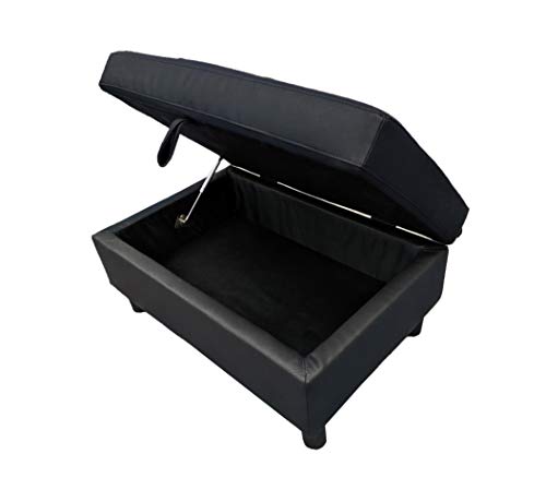 DHHU 3 Piece Living Room Furniture Set, Couch with Storage Footrest, Sectional Sofa for Home, Office, Studio, 103" x 72.5" x 32", D-L-Shaped/Black