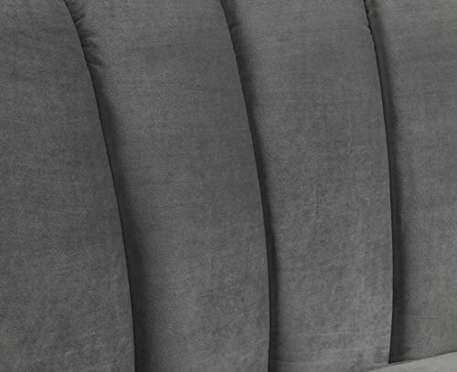Legend Vansen Velvet Sofa for Living Room Oversized Round Shape Sectional, 142" L x 31" D x 36" H, Grey