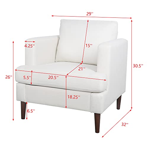 AVZEAR Upholstered Velvet 3-Seat Sofa, Apartment Sofa Sectional Sofa 3 Seater Solid Wood Legs Sofa Couches Bedroom Sofas Mid Century Modern Sofa Couch for Living Room (White,1+3)