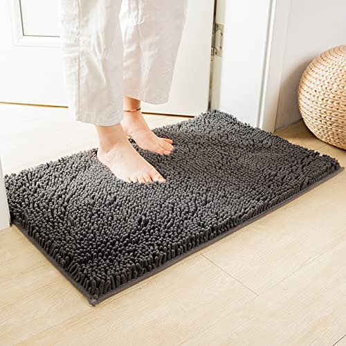 Bathroom Rugs Set Non Slip 3 Piece Bath Rugs Extra Soft Chenille Bathroom Mats Bath Mat Set,Absorbent Shaggy Rugs Perfect Plush Mats U-Shaped Toilet Rug,Bathroom Carpets for Bathroom, Tub, Shower