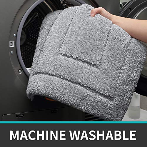 DEXI Bathroom Rug Mat, Extra Soft Absorbent Premium Bath Rug, Non-Slip Comfortable Bath Mat, Carpet for Tub, Shower, Bath Room, Machine Wash Dry, 16"x24", Light Grey