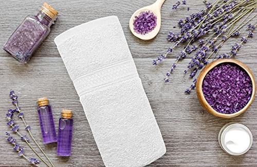 Brooklyn Linen Bath Towels 100% Cotton, White, 22x46, Towels for Bathroom, Pool Towels, Hotel Towels, Gym Towels, Towels for Spa, Pack of 6 Towel Set