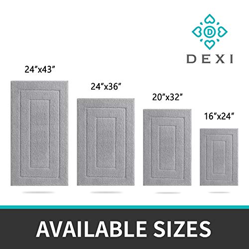DEXI Bathroom Rug Mat, Extra Soft Absorbent Premium Bath Rug, Non-Slip Comfortable Bath Mat, Carpet for Tub, Shower, Bath Room, Machine Wash Dry, 16"x24", Light Grey