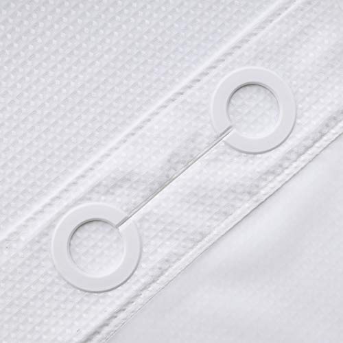 Waffle Weave Shower Curtain with Snap Liner