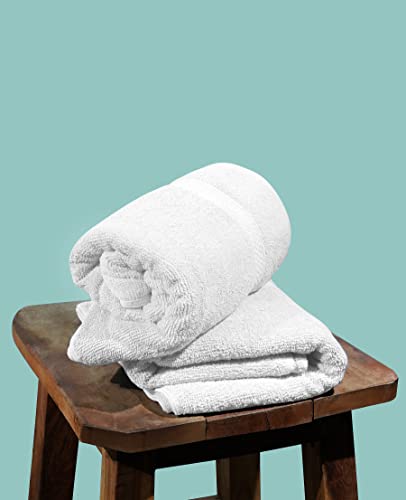 Brooklyn Linen Bath Towels 100% Cotton, White, 22x46, Towels for Bathroom, Pool Towels, Hotel Towels, Gym Towels, Towels for Spa, Pack of 6 Towel Set