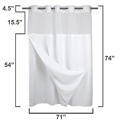 Waffle Weave Shower Curtain with Snap Liner