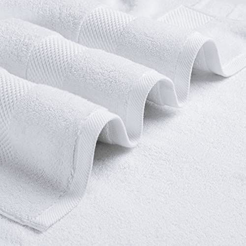 Luxury White Bath Towels Extra Large | 100% Soft Cotton 700 GSM Thick 2Ply Absorbent Quick Dry Hotel Bathroom Towel | 27x54 Inch | White | Set of 4