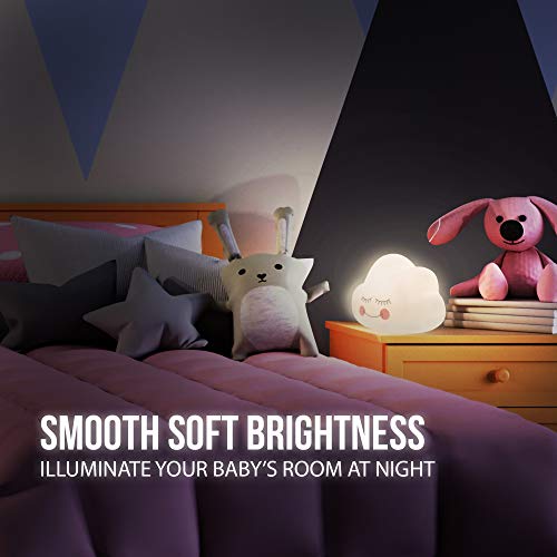Night Light for Kids – LED Soft Light for Nursery Bed, AAA Battery Operated or Direct USB Charge – Lamp for Boy and Girl Children Bedroom, Perfect Toddler Gift Choice