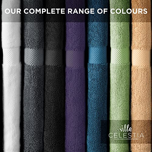 Villa Celestia 700 GSM Premium Light Grey Bath Towel 100% Cotton Silver Towels for Bathroom Soft Lt. Grey Body Bath Towels Set of 4 for Bathroom 27x54 Inc.